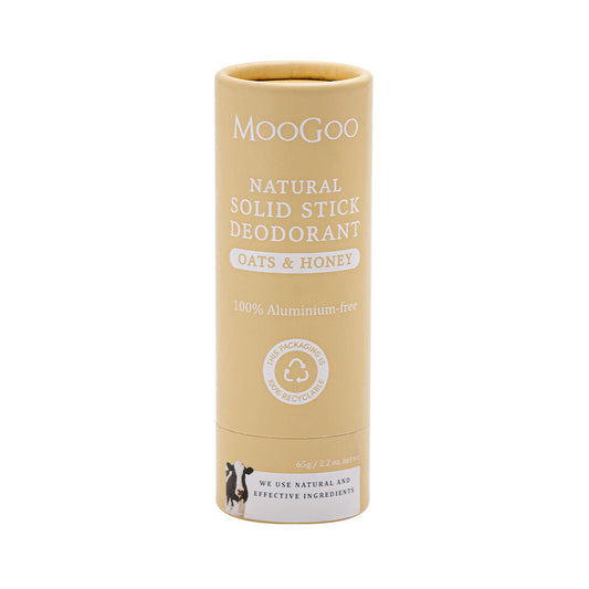 MooGoo Natural Solid Stick Deodorant Oats & Honey 65g