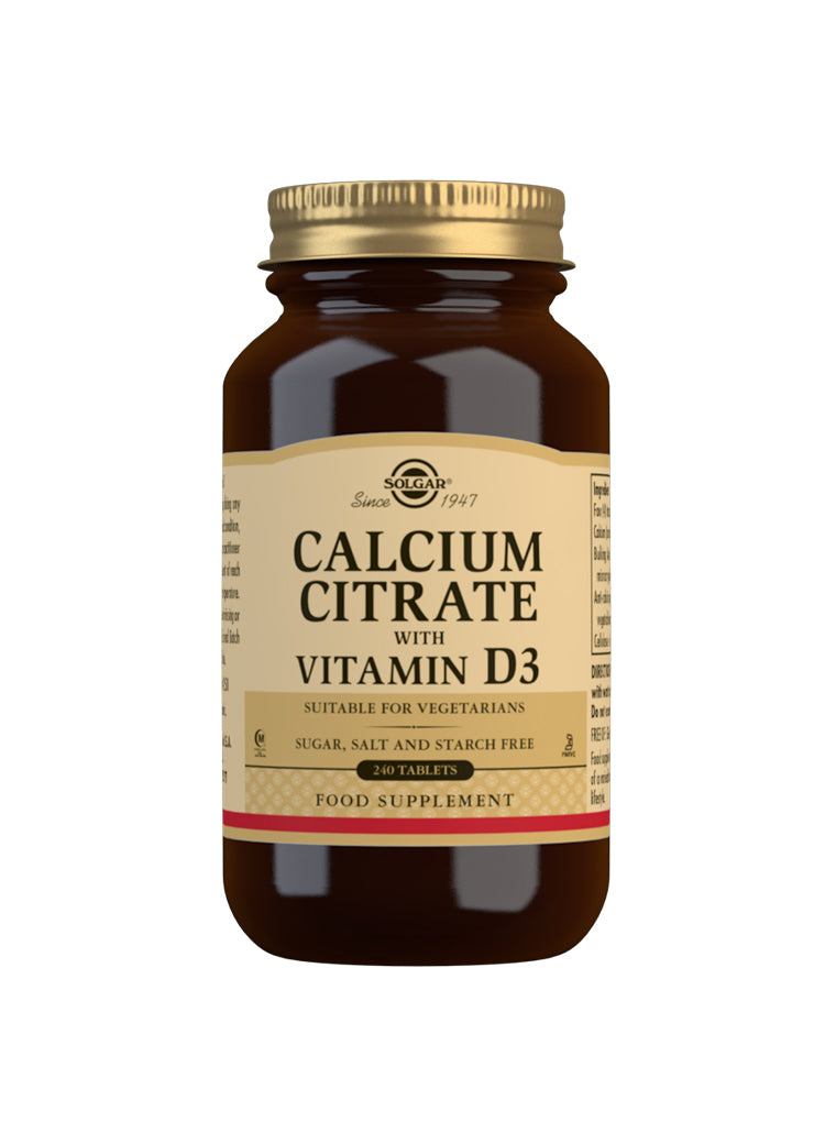 Solgar Calcium Citrate with Vitamin D3 Tablets - Pack of 240