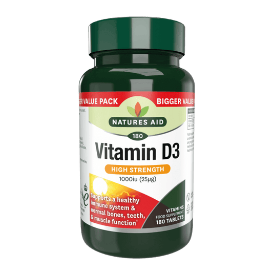 Natures Aid Vitamin D3 1000iu 6 months 180 tablets