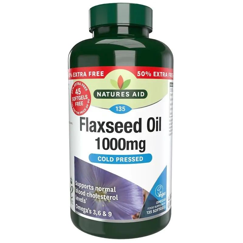 Natures Aid Flaxseed Oil 1000mg 135 soft gels