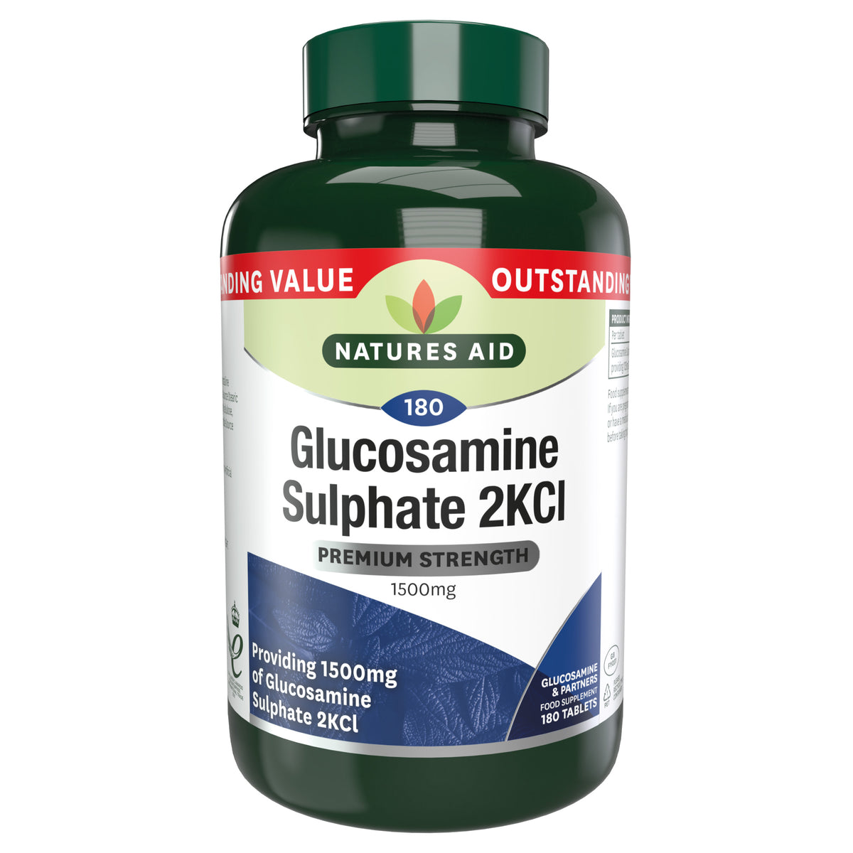 Natures Aid Glucosamine Sulphate 2KCl 1500mg (180)