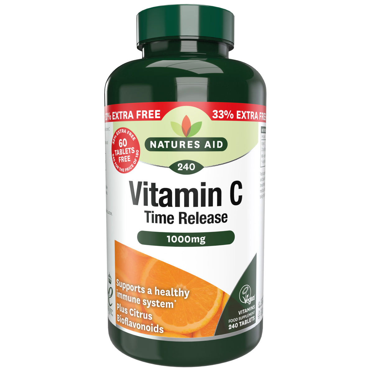 Natures Aid Vitamin C Time Release 1000mg 180 + 33% 240