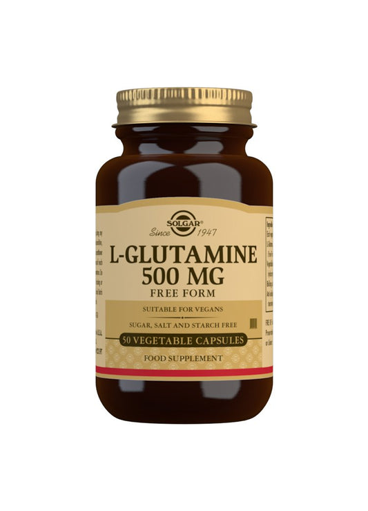 Solgar L-Glutamine 500Mg Free Form 50 Vegetable Capsules Supplements