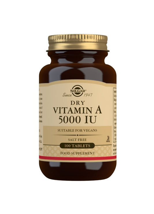 Solgar Dry Vitamin A 5000 IU Tablets - Pack of 100 - Your Health Store