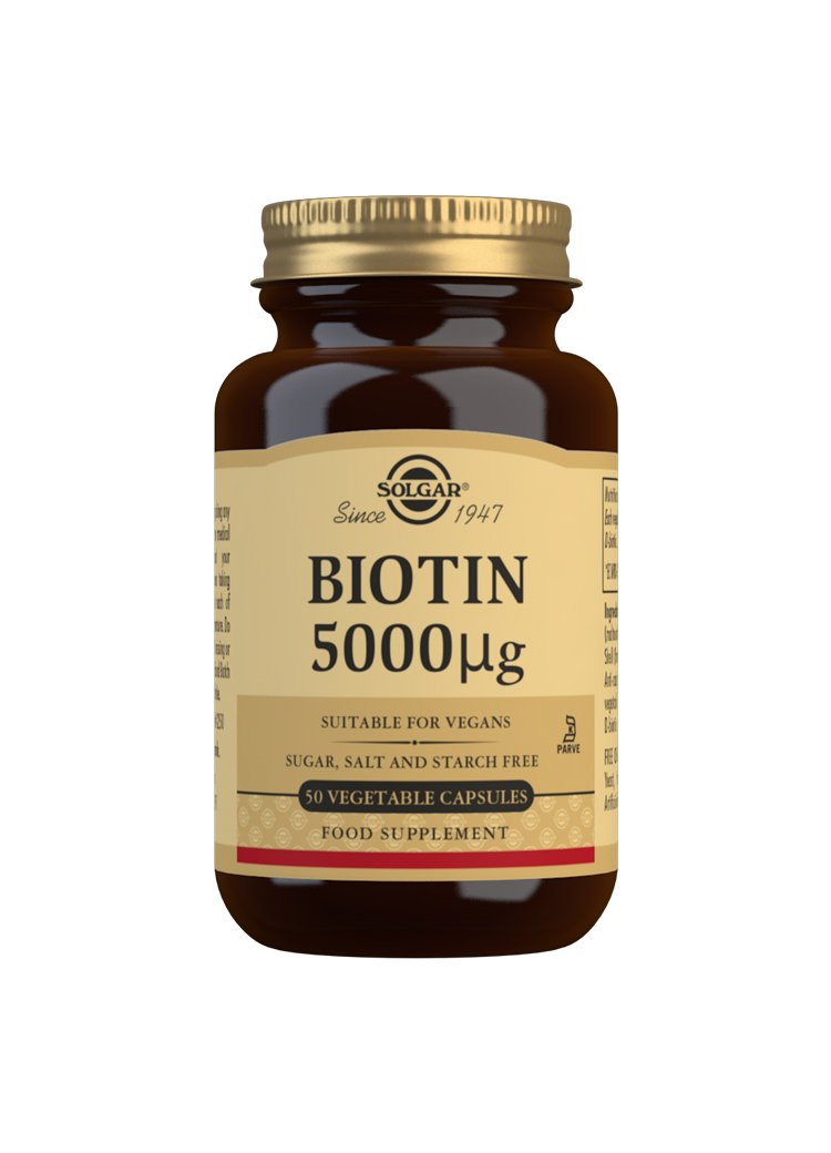 Solgar Biotin 5000 Mcg Vegetable Capsules (50) Supplements