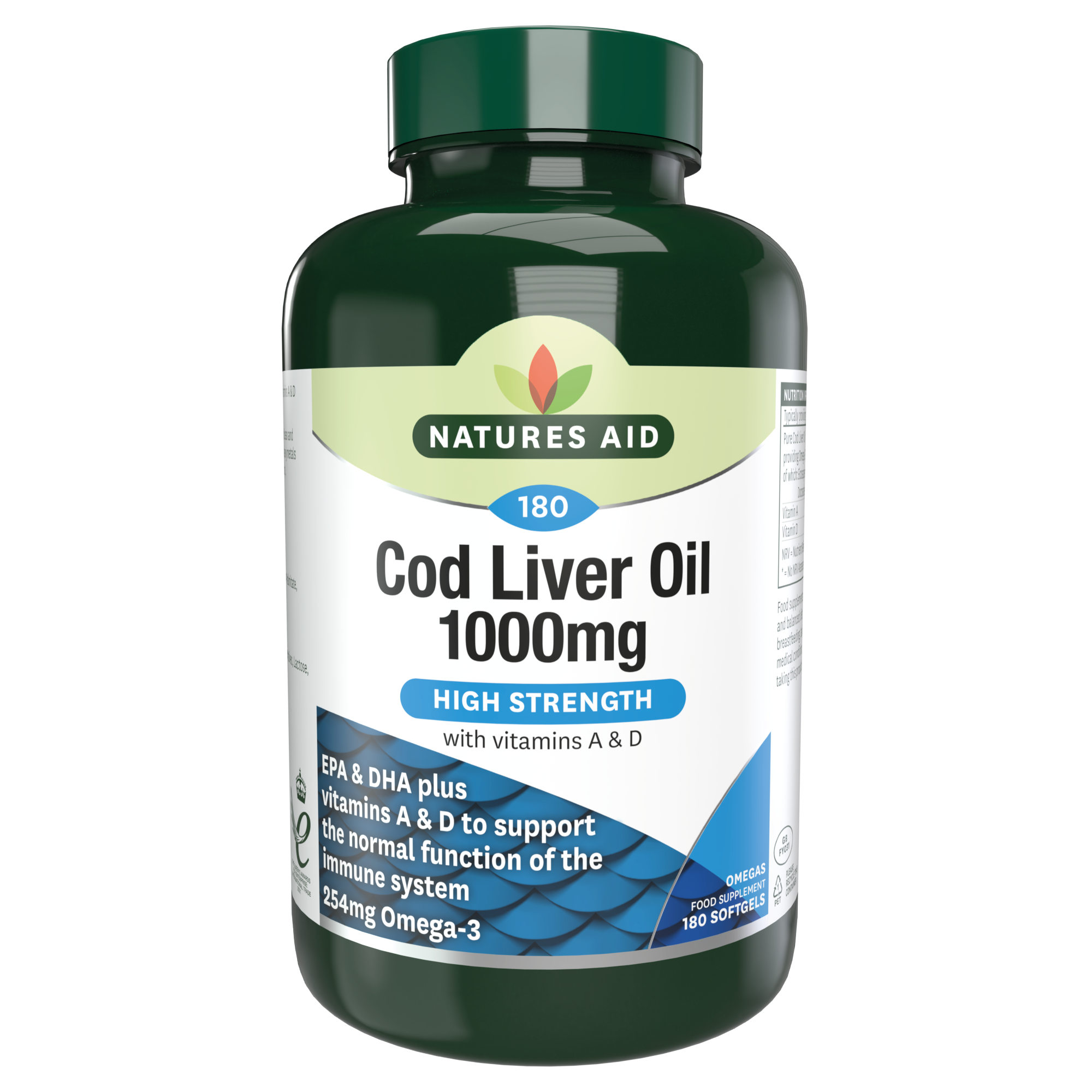 Natures Aid Cod Liver Oil 1000Mg 180