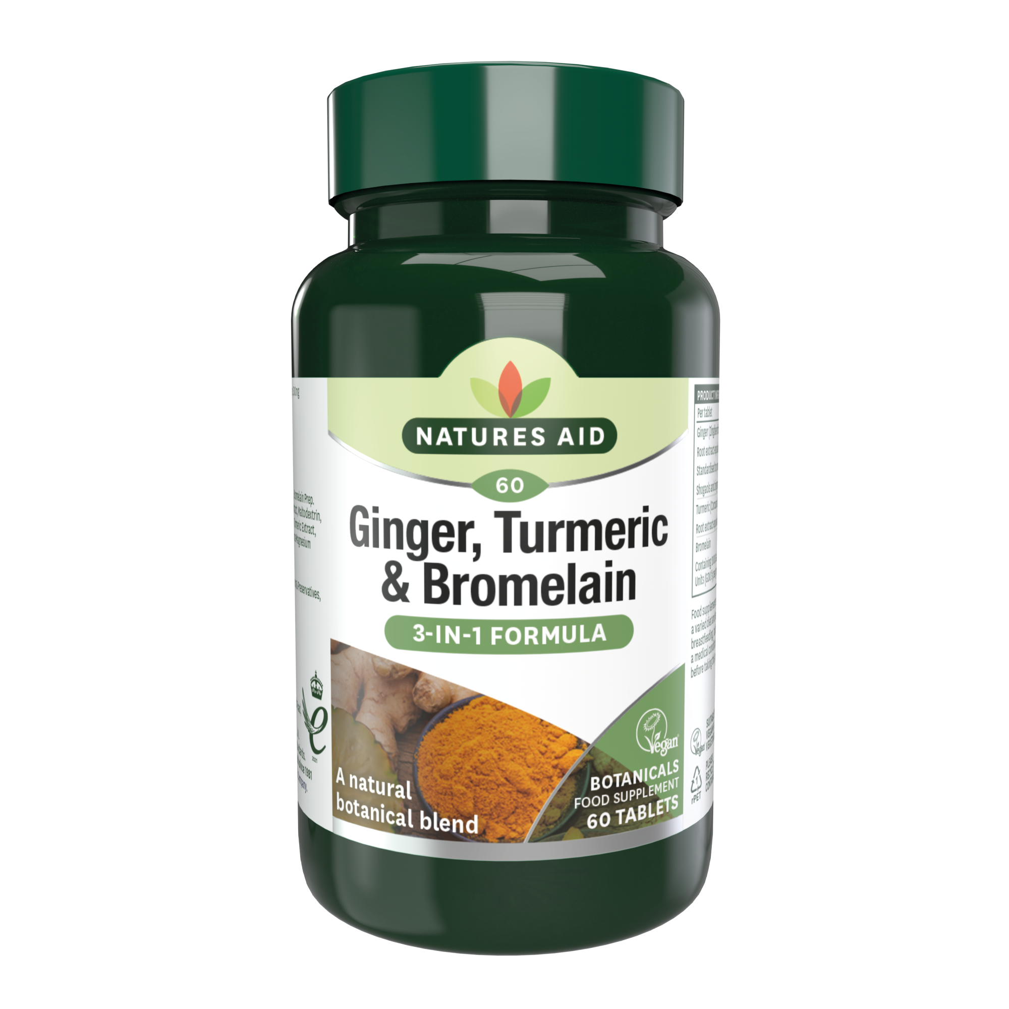 Natures Aid Ginger, Turmeric, Bromelain (60)
