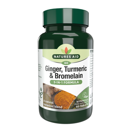 Natures Aid Ginger, Turmeric, Bromelain (60)