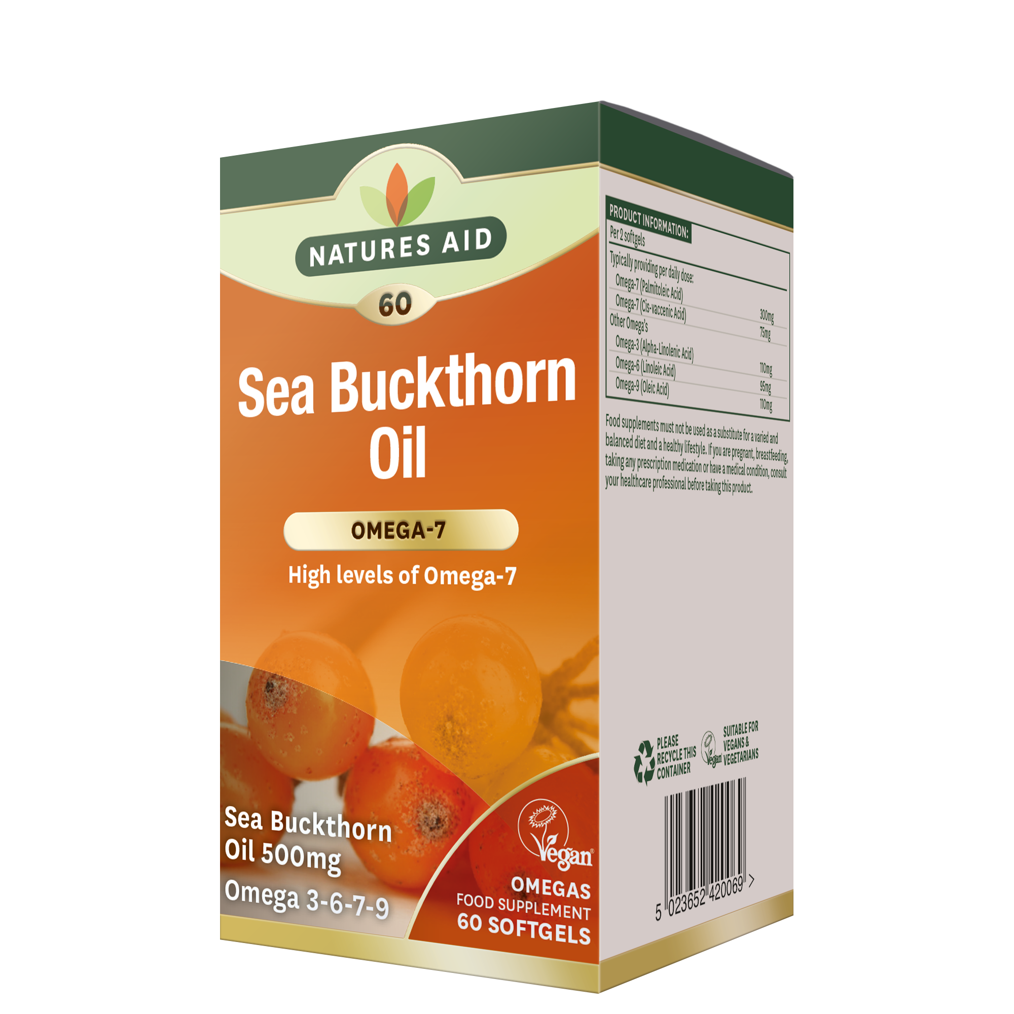 Natures Aid Sea Buckthorn Omega-7 (60)