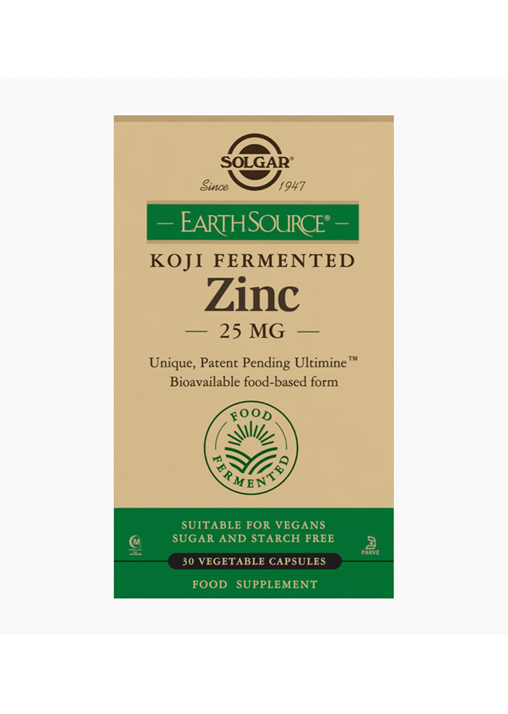 Solgar EarthSource Food-Fermented Koji Zinc 25mg 30 capsules