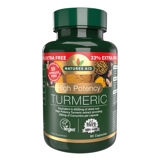 Natures Aid Turmeric 33% Extra Free 80 capsules